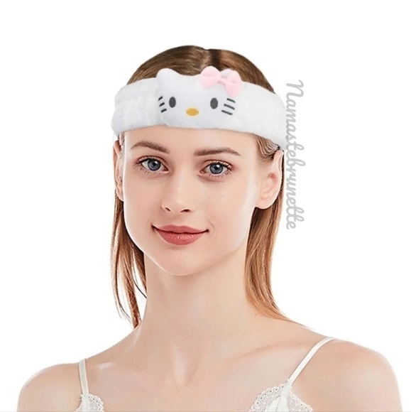 Hello Kitty Plush Headband For Spa Makeup Sanrio Kawaii - Picture 6 of 11